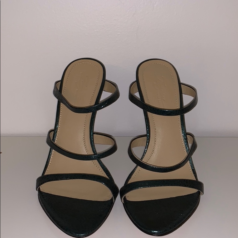 Green strap high heels
